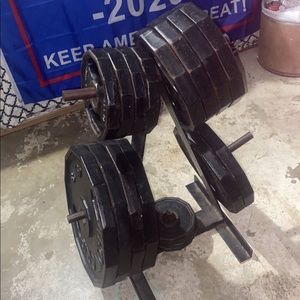 All barbell weights are $350. Machine is $450. Or $750 all together